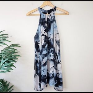 ASTR | Halter Abstract Floral Swing Dress